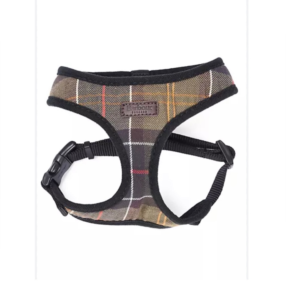 🐕‍🦺Barbour Tartan Plaid Print Dog Harness With Lace Size L🐩🐕‍🦺
